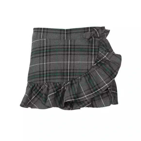 Janie and Jack Plaid Ruffle Mini Skirt 6  cotton - Picture 1 of 3